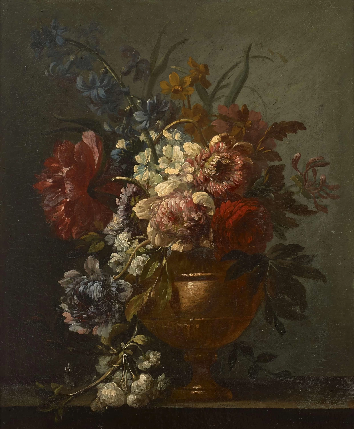 Bouquet di fiori su una trabeazione - attribuito